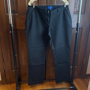 Apt. 9 Women's Black and White Dotted Straight Leg Pants